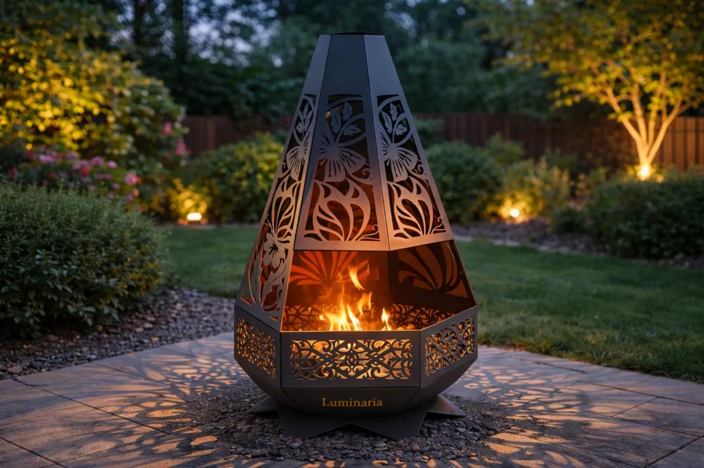 Garden Terrace Fireplace "Floral Fire" - 3 mm Steel