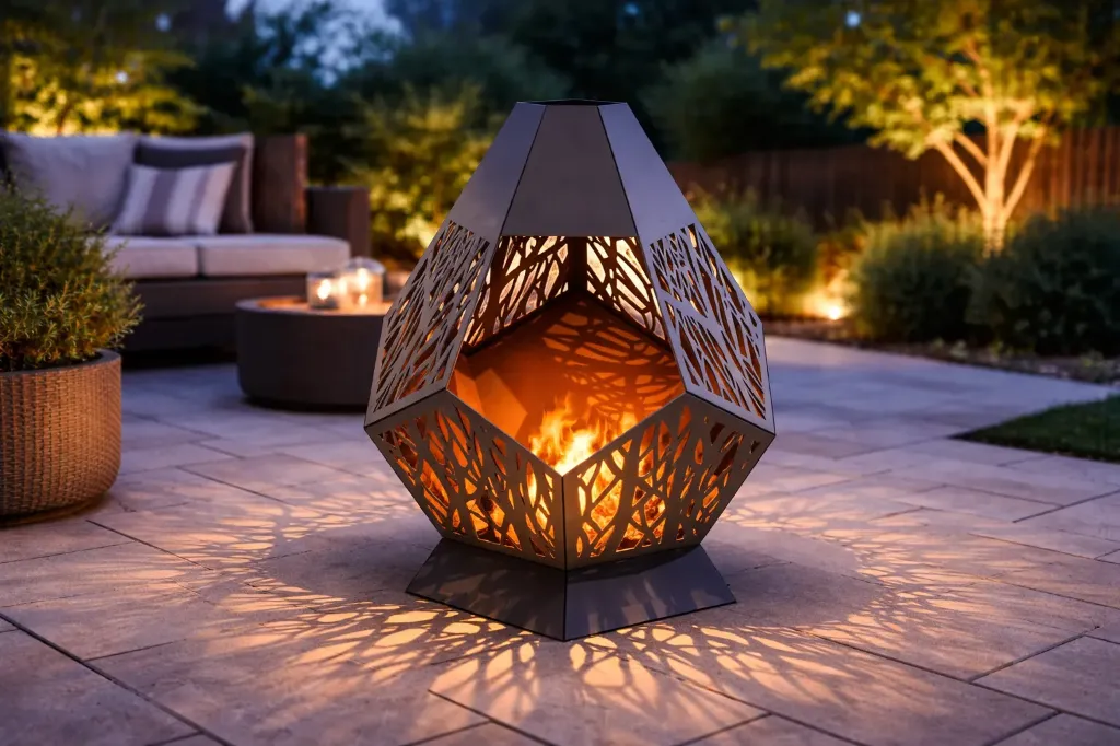 Garden Fireplace “Modern Hexa” - Steel 3 mm
