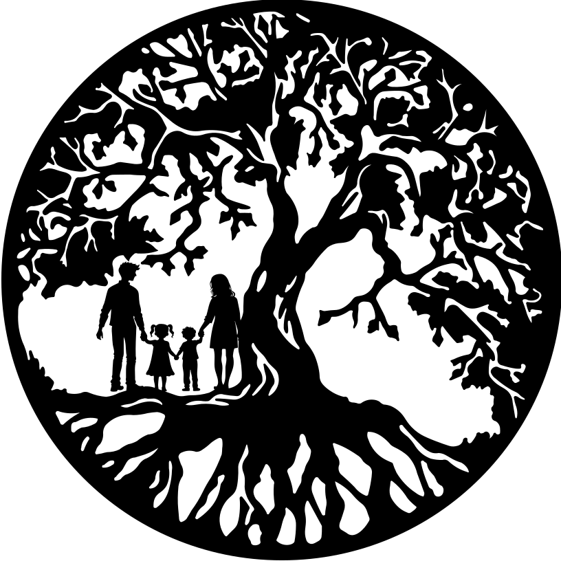 Tablou metalic decorativ „Pomul Vieții – Familie”