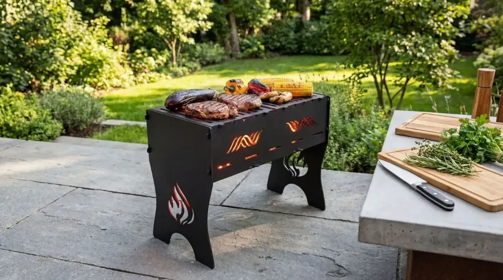 Grătar Portabil „BBQ PICNIC” - Oțel 3 mm | Robust și pregătit pentru orice ieșire în natură