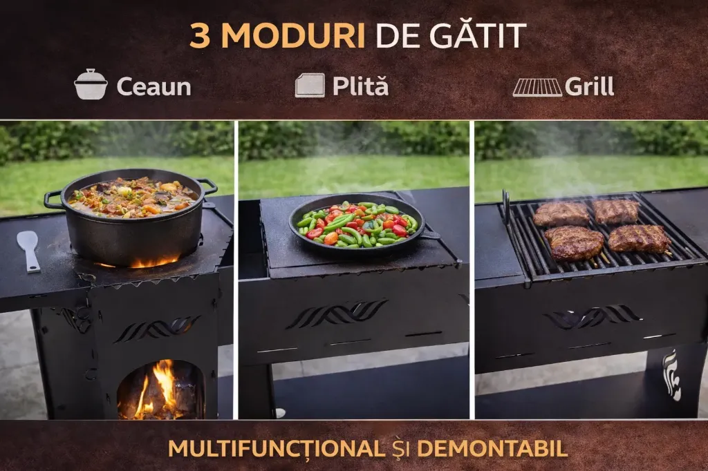 Plită suplimentară – compatibilă cu grătarul multifuncțional cu suport ceaun 4mm grosime