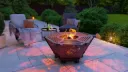 Garden Fireplace with Removable Grill, Diameter 70 cm, Floral Model - 3 mm Steel