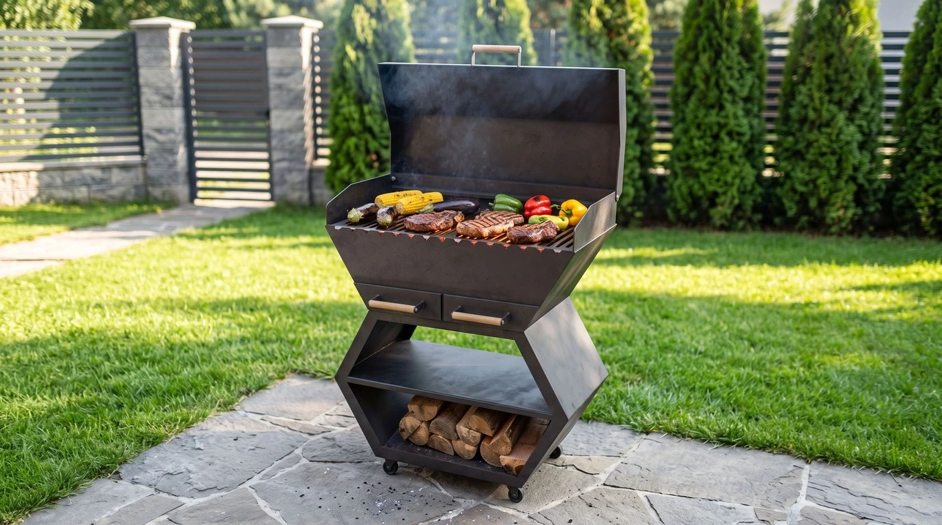 Modul Grătar BBQ cu Capac – Bucătărie Outdoor