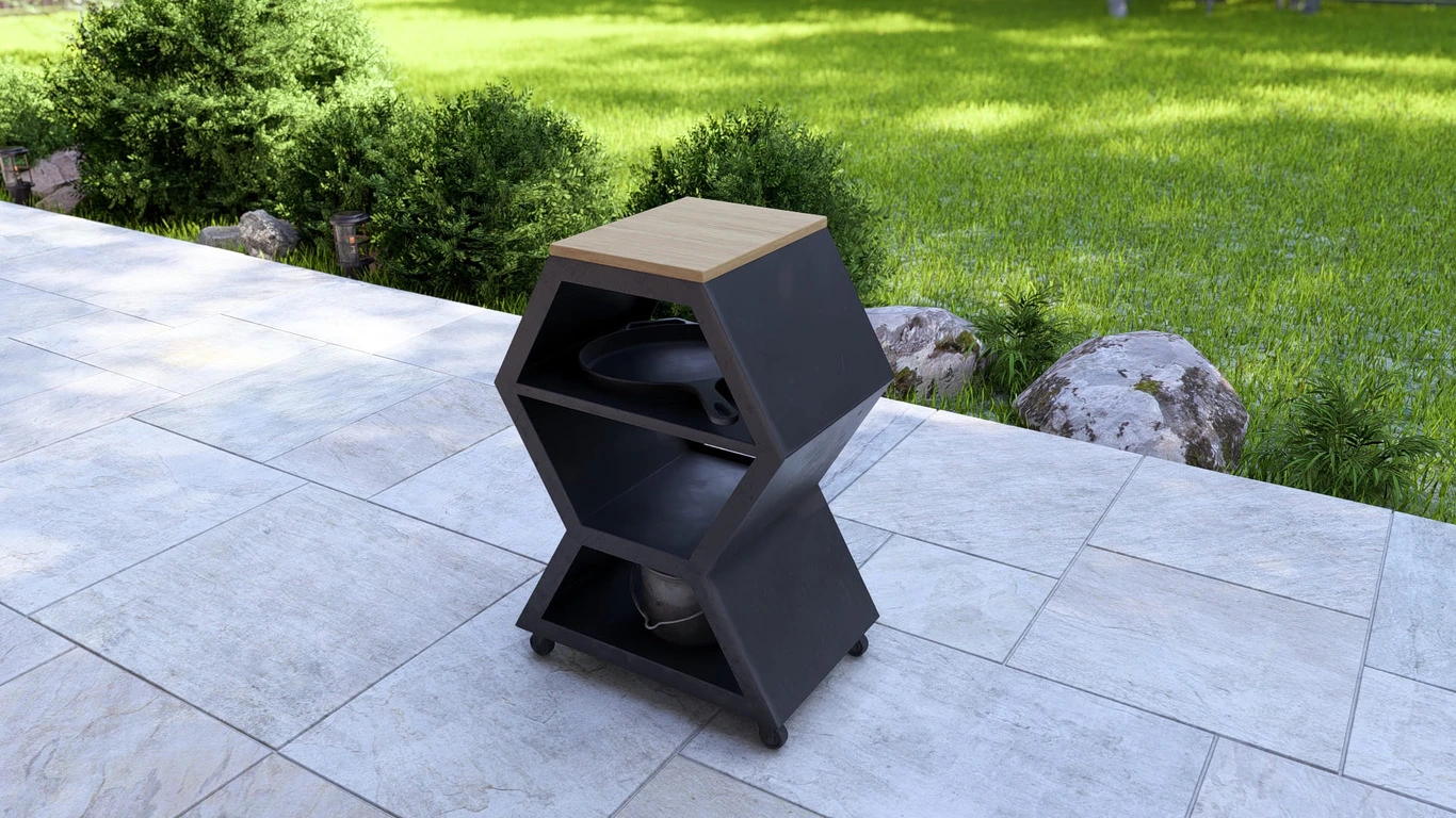 Modul Depozitare + Blat – Bucătărie Outdoor