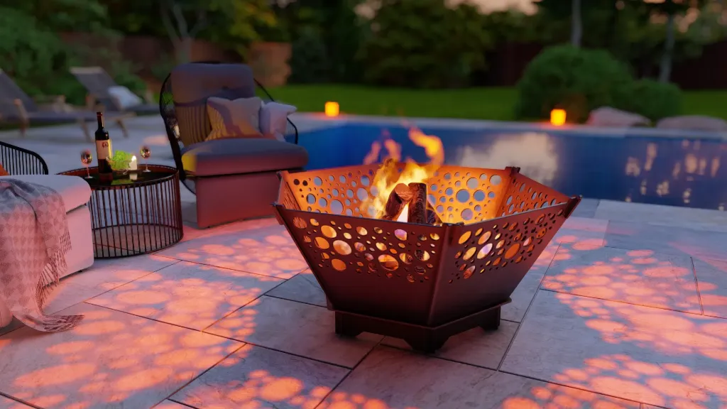Garden Fireplace with Removable Grill, Diameter 70 cm, Circle Model - 3mm Steel